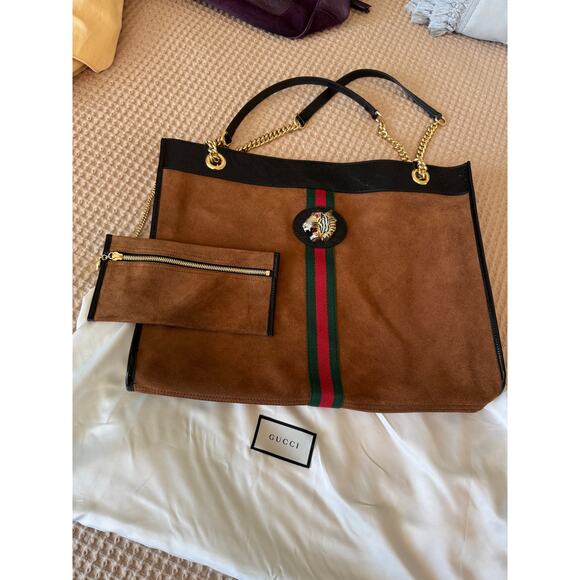 Gucci Rajah Chain Tote Suede Large - Picture 4 of 10